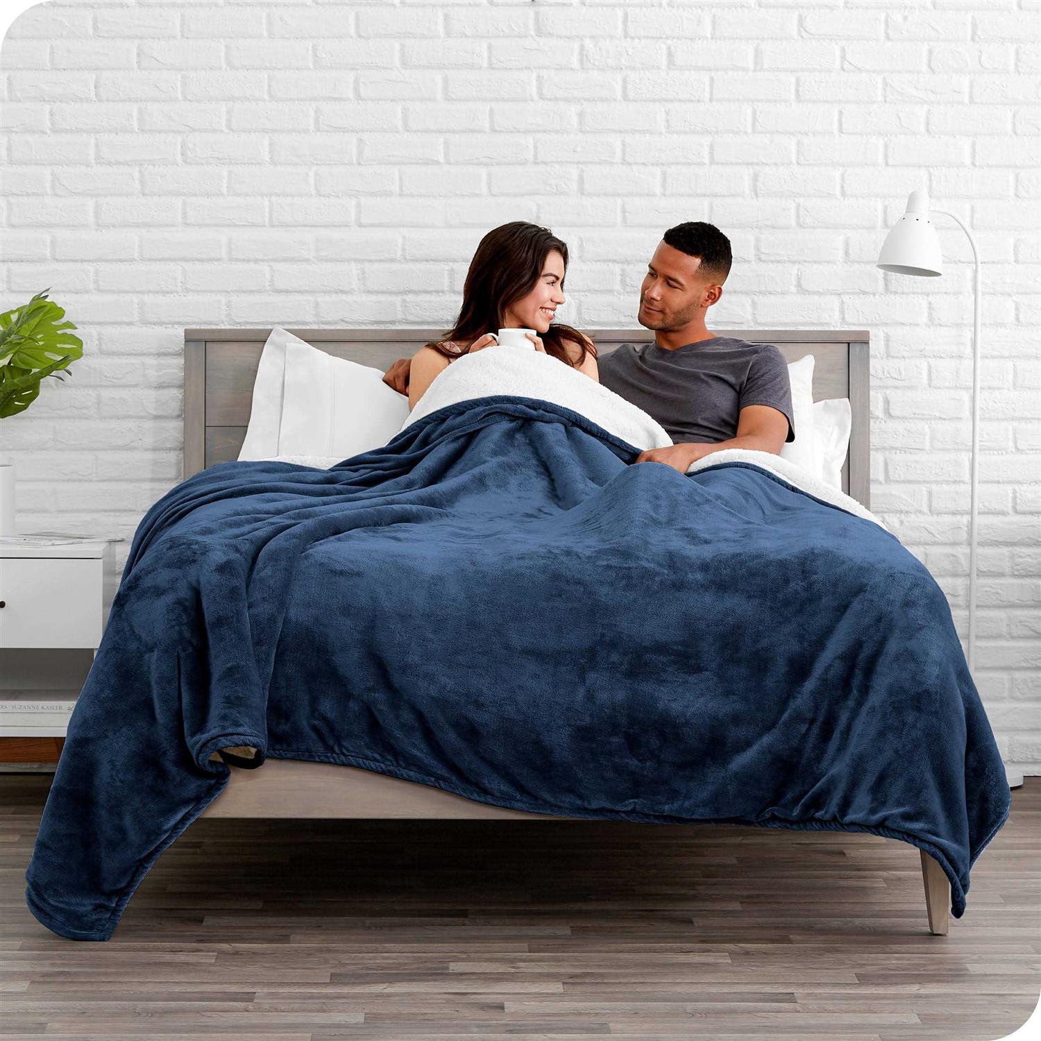 Bare Home Sherpa Fleece Blanket Plush Bed Blanket