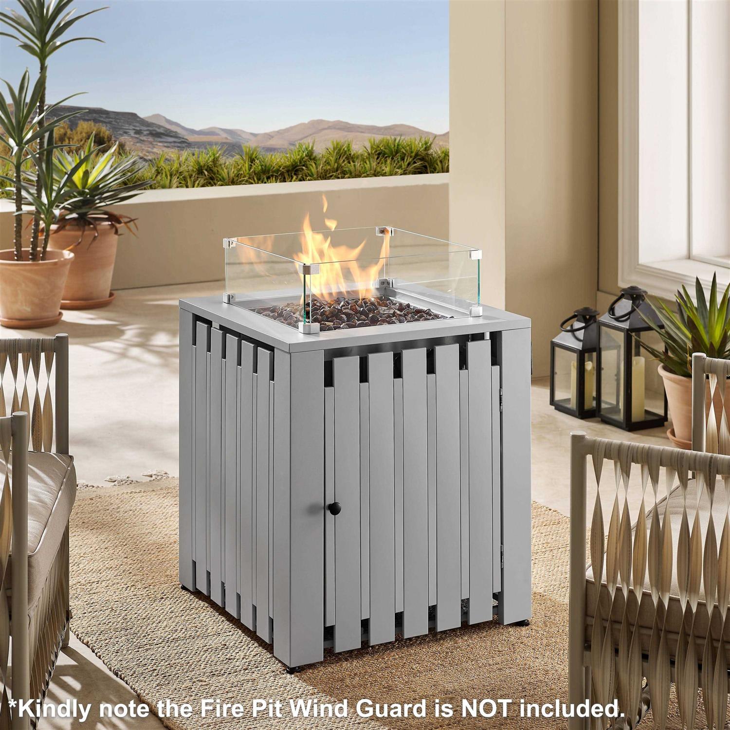 Art Leon 23.6in Gas Fire Pit Table 40,000 BTU Outdoor Stainless Steel Propane Fire Pit Table