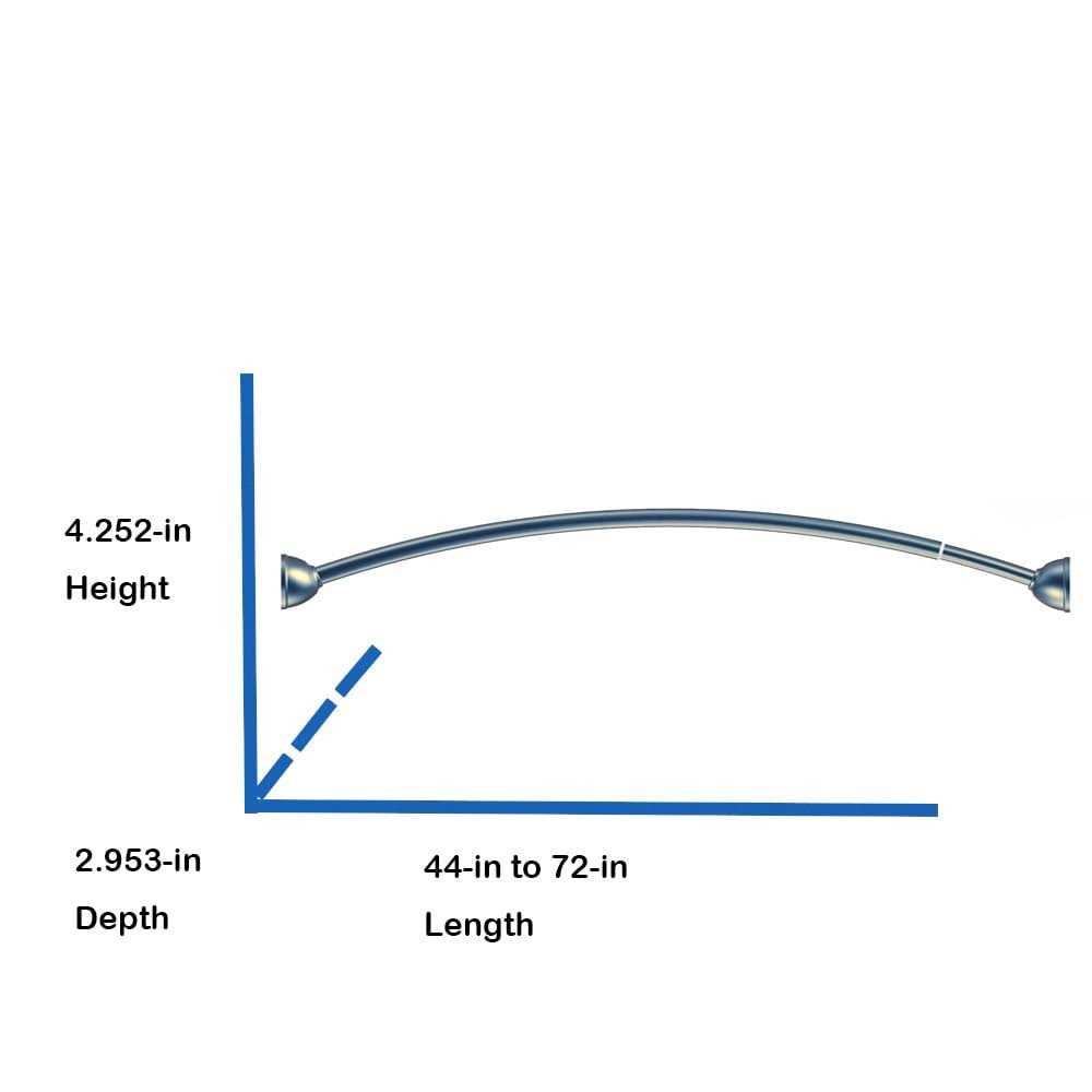 allen + roth Brushed Nickel Fixed Single Curve Adjustable Shower Rod SHLSNC03SN