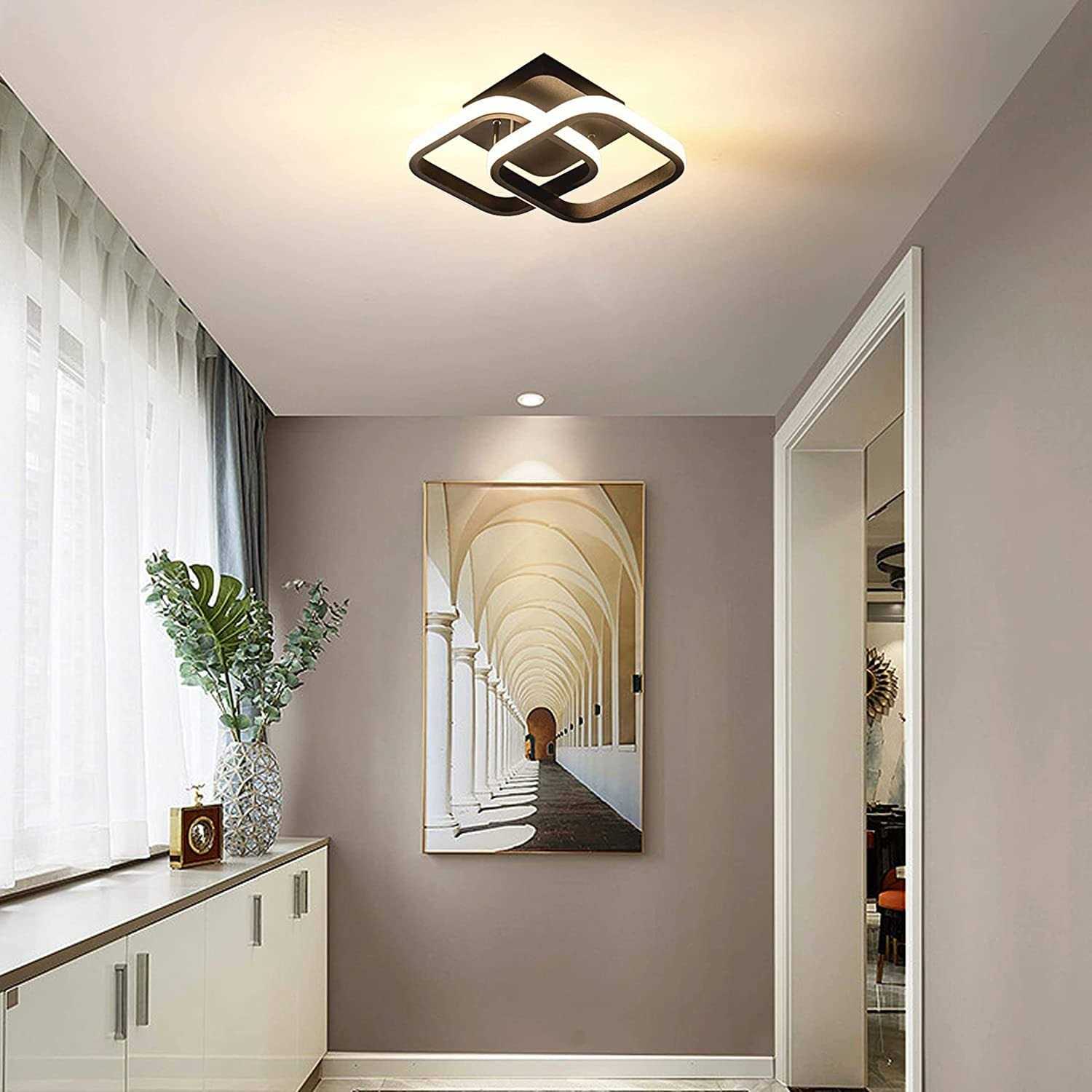 ADISUN Motion Sensor LED Ceiling Light 22W Black Mount Motion Activated Light Fixture Ceiling lamp for Closet Laundry Bathroom Hallway Stair Porch