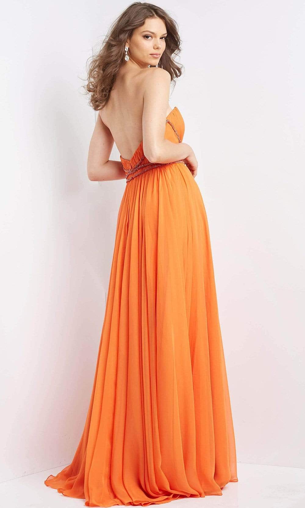 05971 Strapless Pleated Chiffon Gown