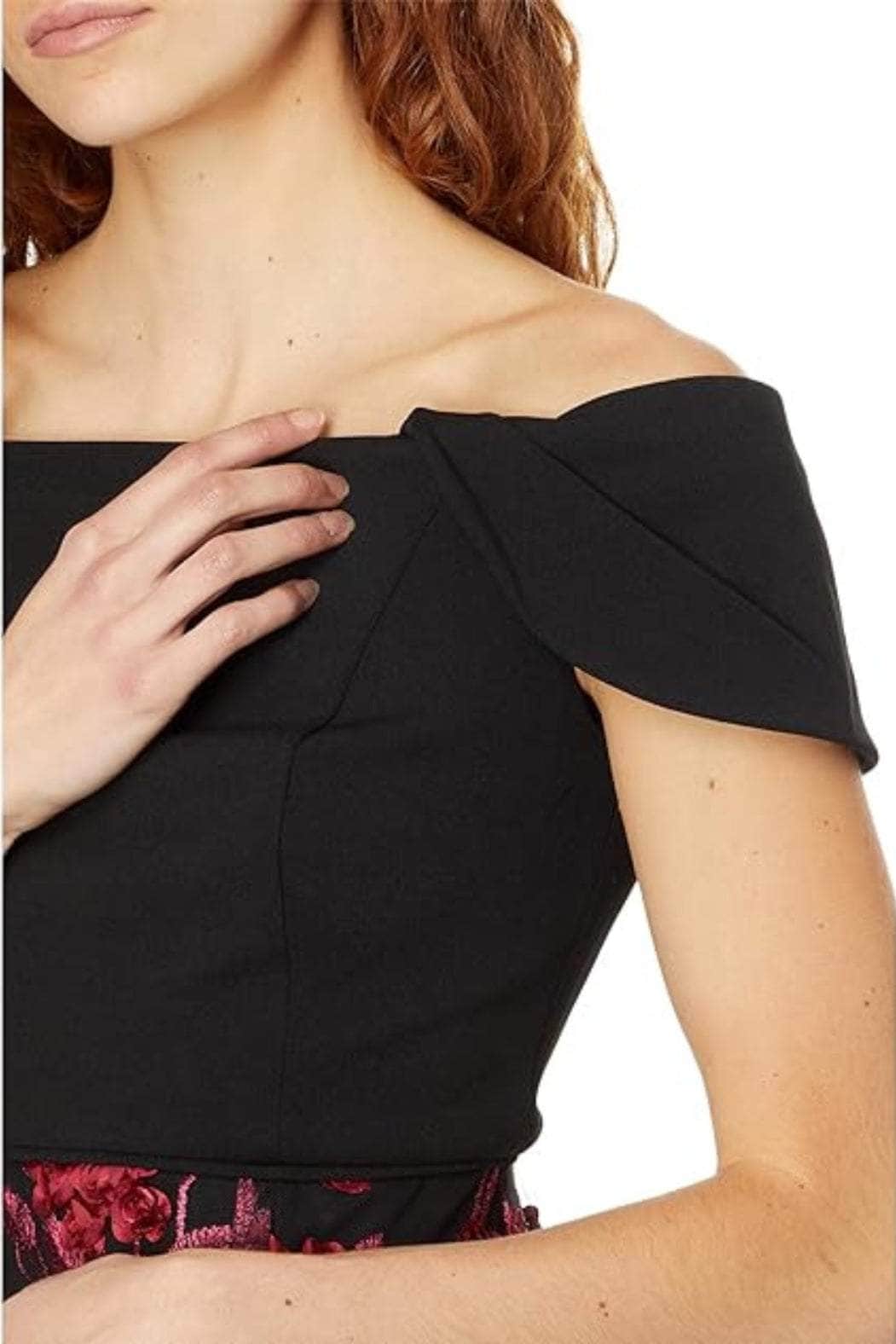 Embroidered Off Shoulder Evening Dress