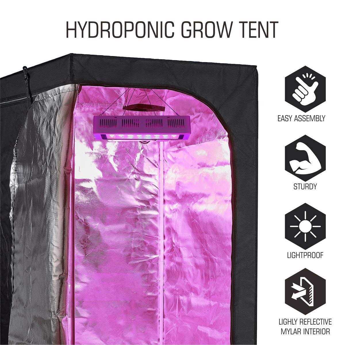 CDMALL Grow Tent Room Complete Kit Kit Hydroponic Growing System Indoor Plants Growing Dark Room + Hydroponics Growing Setup Accessories