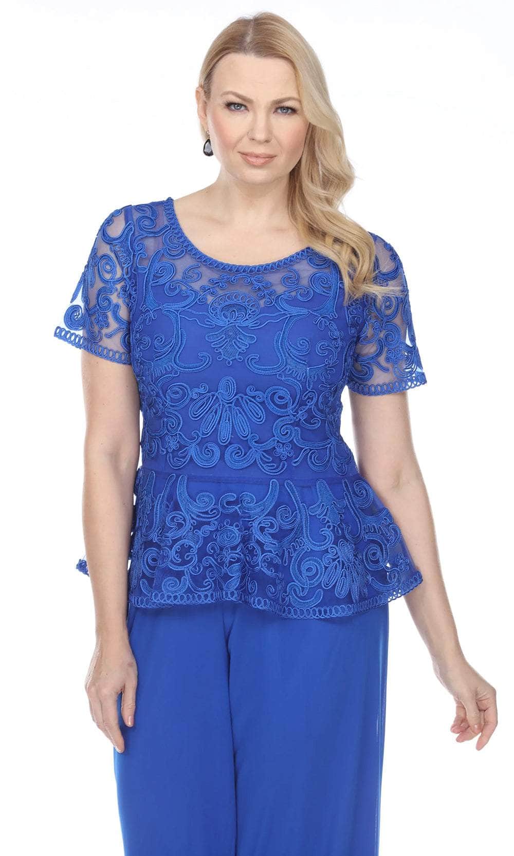 Peplum Short Sleeve Top W/ Special Occasion Pants Set