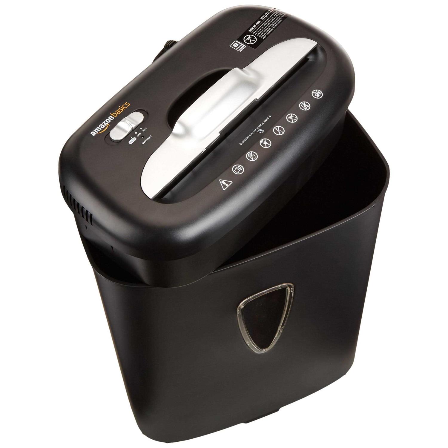 Amazon Basics 8 Sheet Cross Cut Paper and Credit Card Shredder with 4.1 Gallon AU865XA