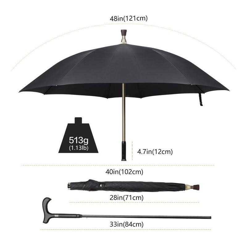 Lynkaye Walking Cane Umbrella Walking Sticks Crutch Umbrella