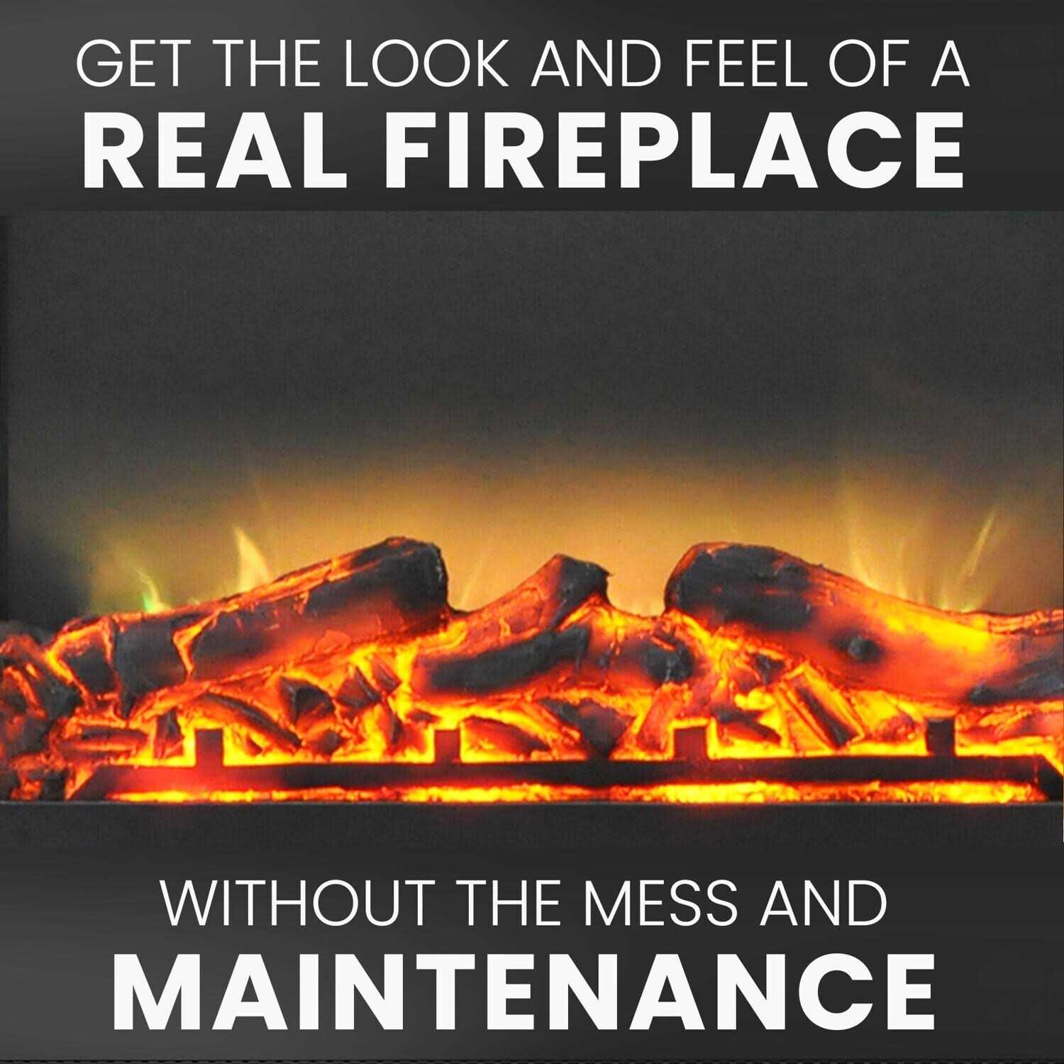 Hanover Fireside Freestanding 5116 BTU Electric Fireplace Heater Insert with Remote Control and Timer