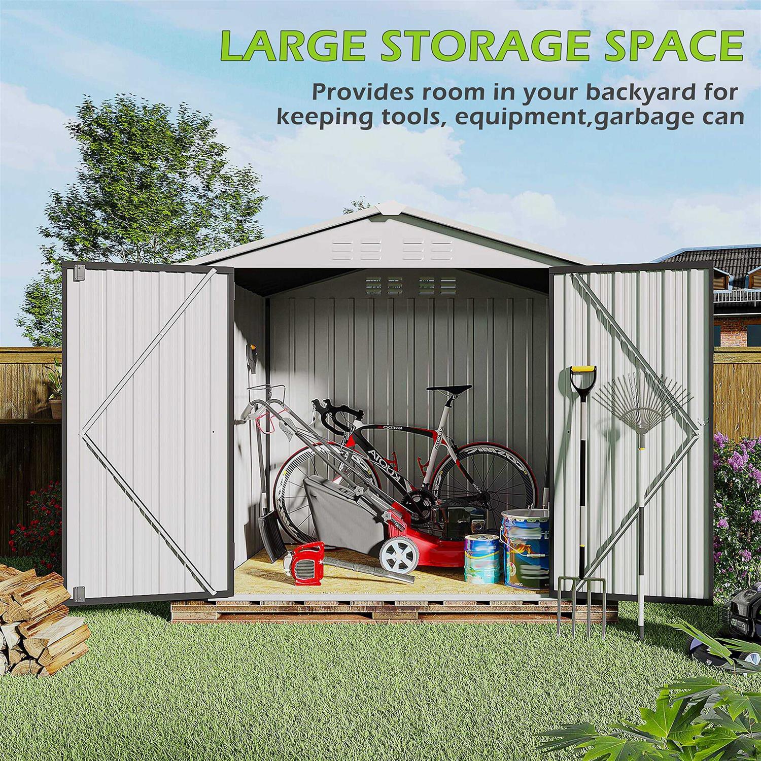 Tolead 6′ x 4′ Outdoor Metal Tools Storage Shed Backyard Garden Patio