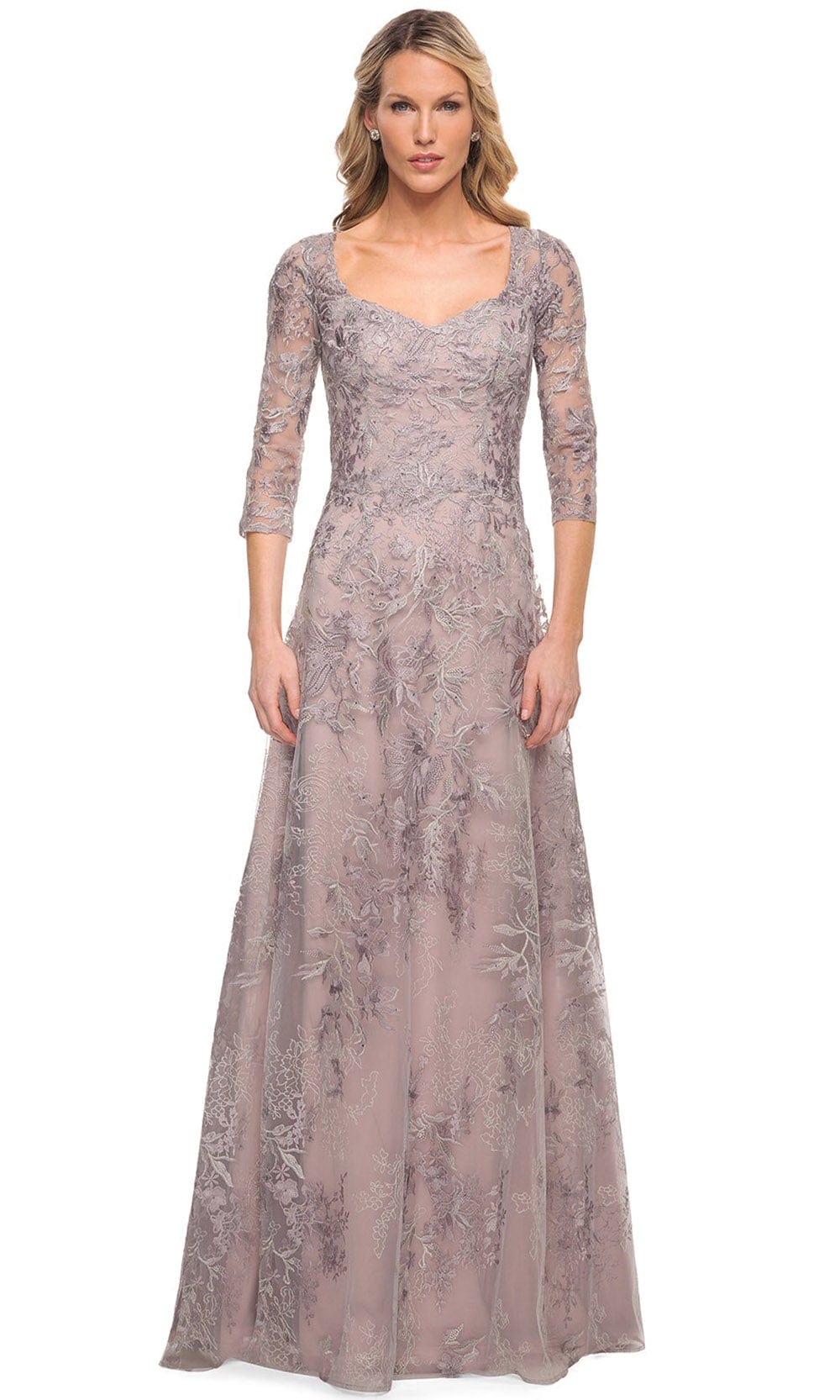 Embroidered Sheer Mother of the Groom Sheath Dress