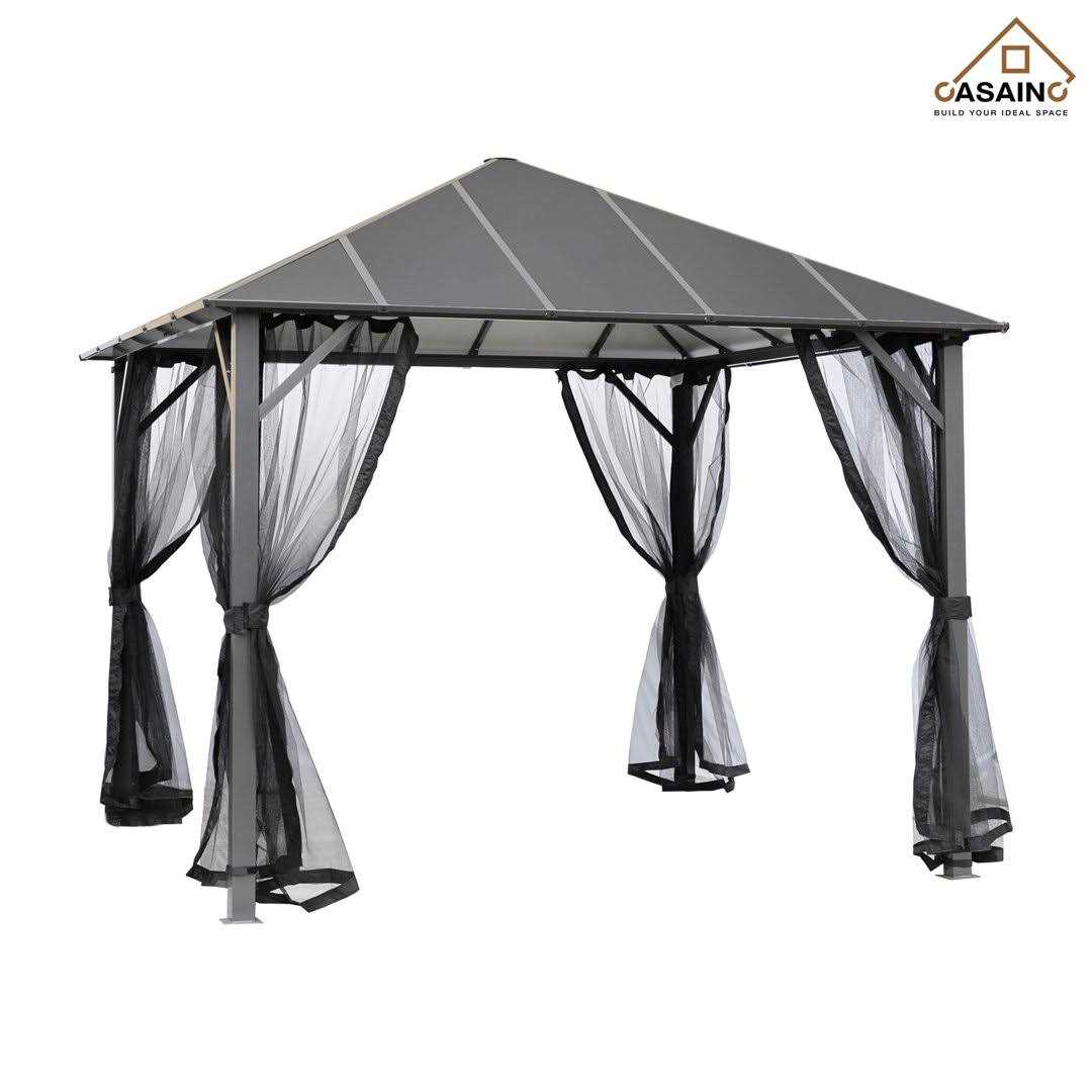 10 ft. W x 10 ft. D Aluminum Patio Gazebo CASAINC WF-SB515A