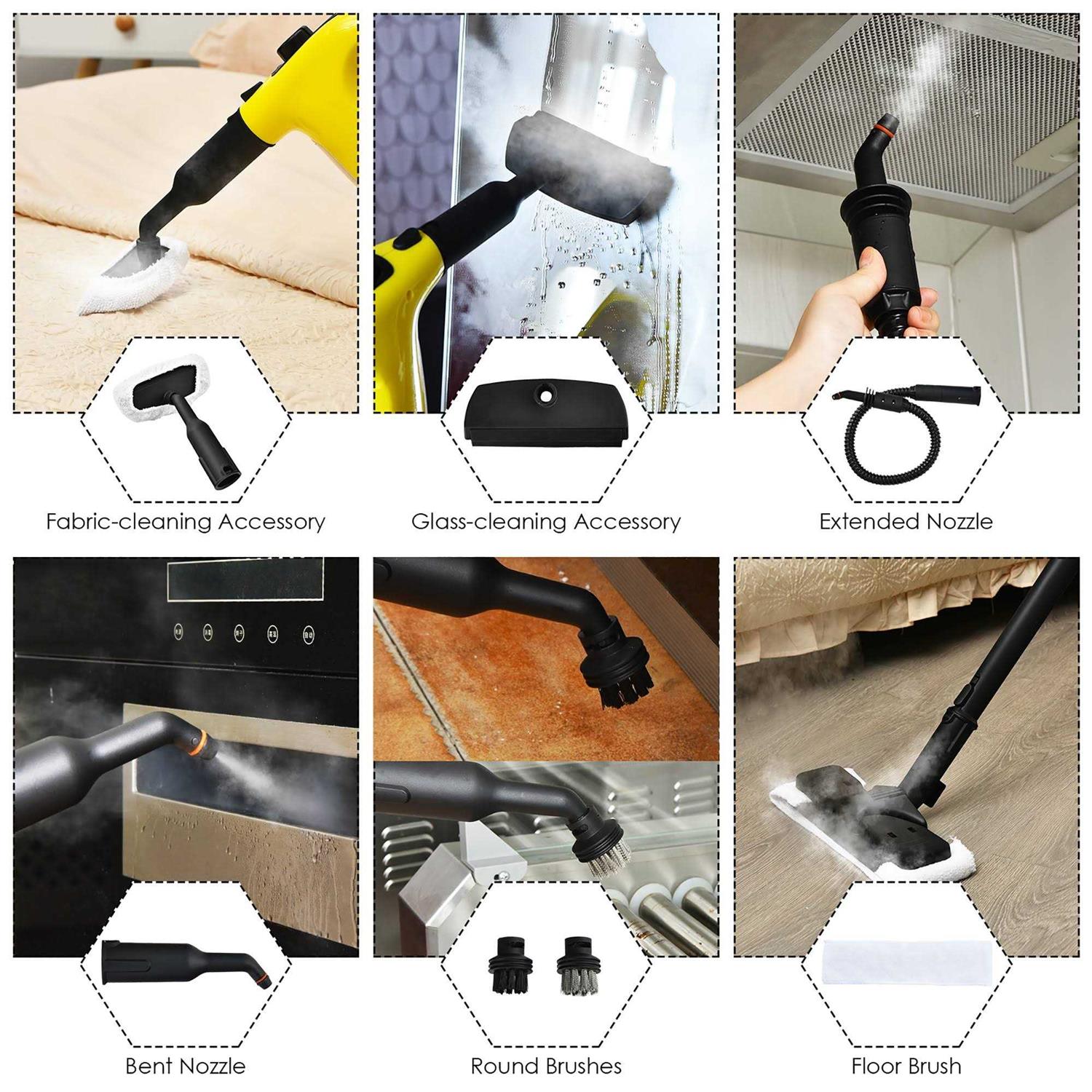 1400W Multipurpose Pressurized Steam Cleaner Mop W/17 Pieces Accessories