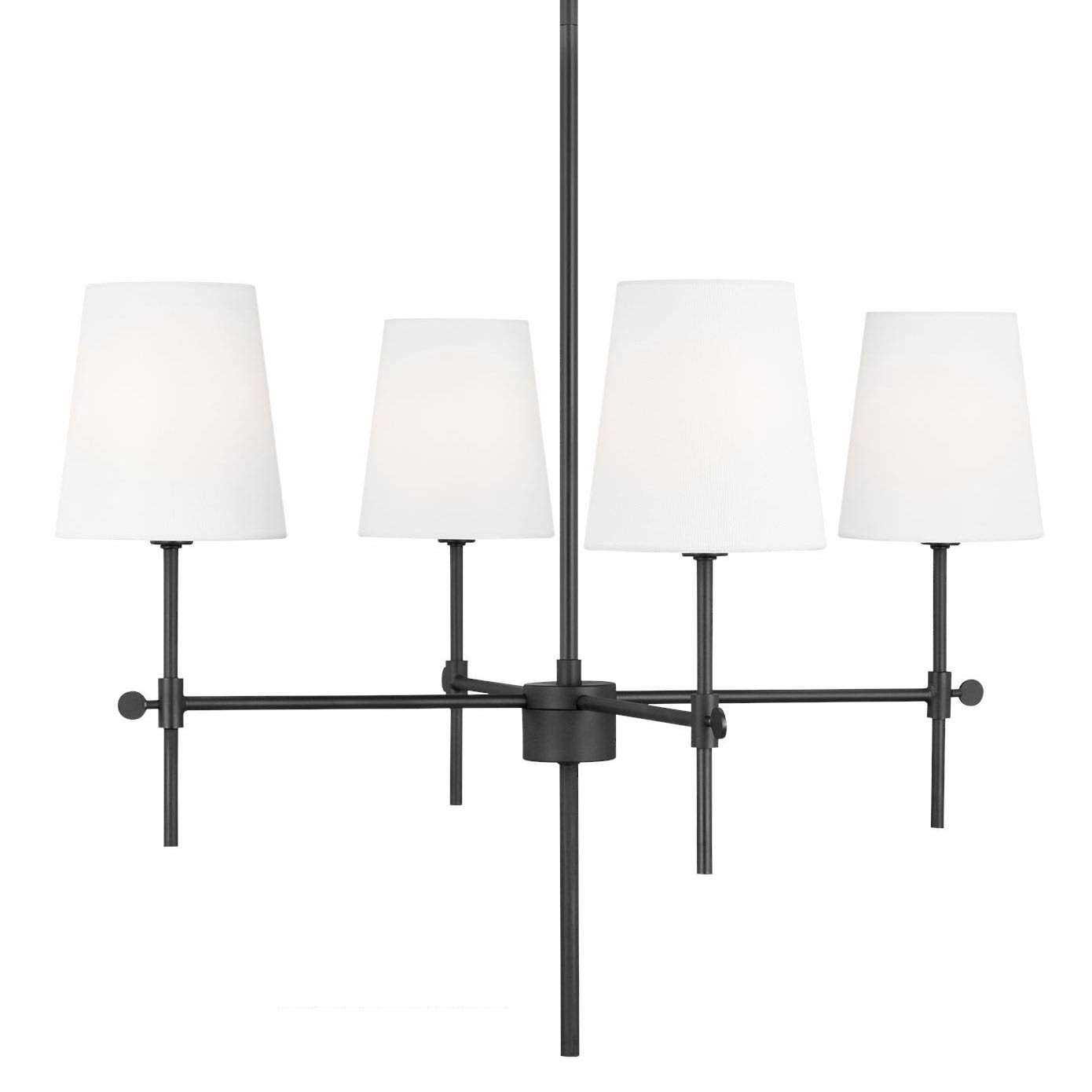 Visual Comfort Studio Baker Four Light Chandelier Brushed Nickel