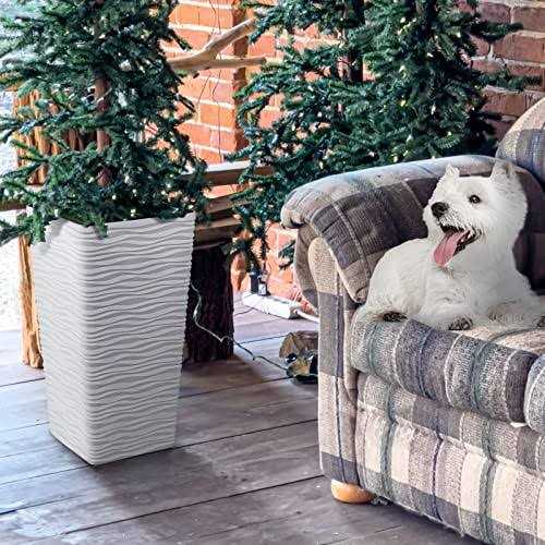 Worth Garden 11 in. W x 22 in. H White Plastic Tall Rectangular Planter