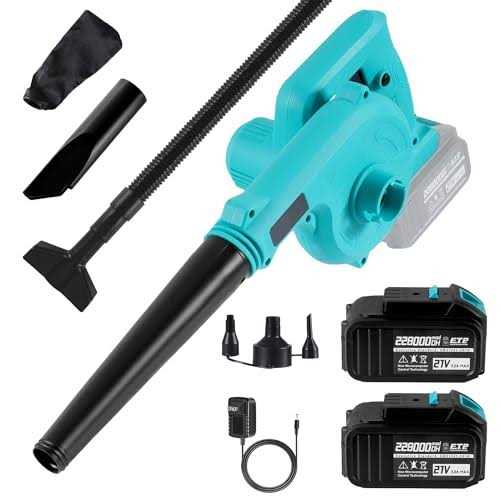 Tesony Cordless Leaf Blower 2-in-1 Electric Small Blower & Vacuum with 2 x 21V Batteries & Charger