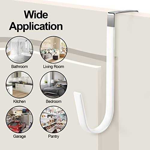 6 Pack Over The Door Hooks Sturdy Metal Single Over Door Hooks