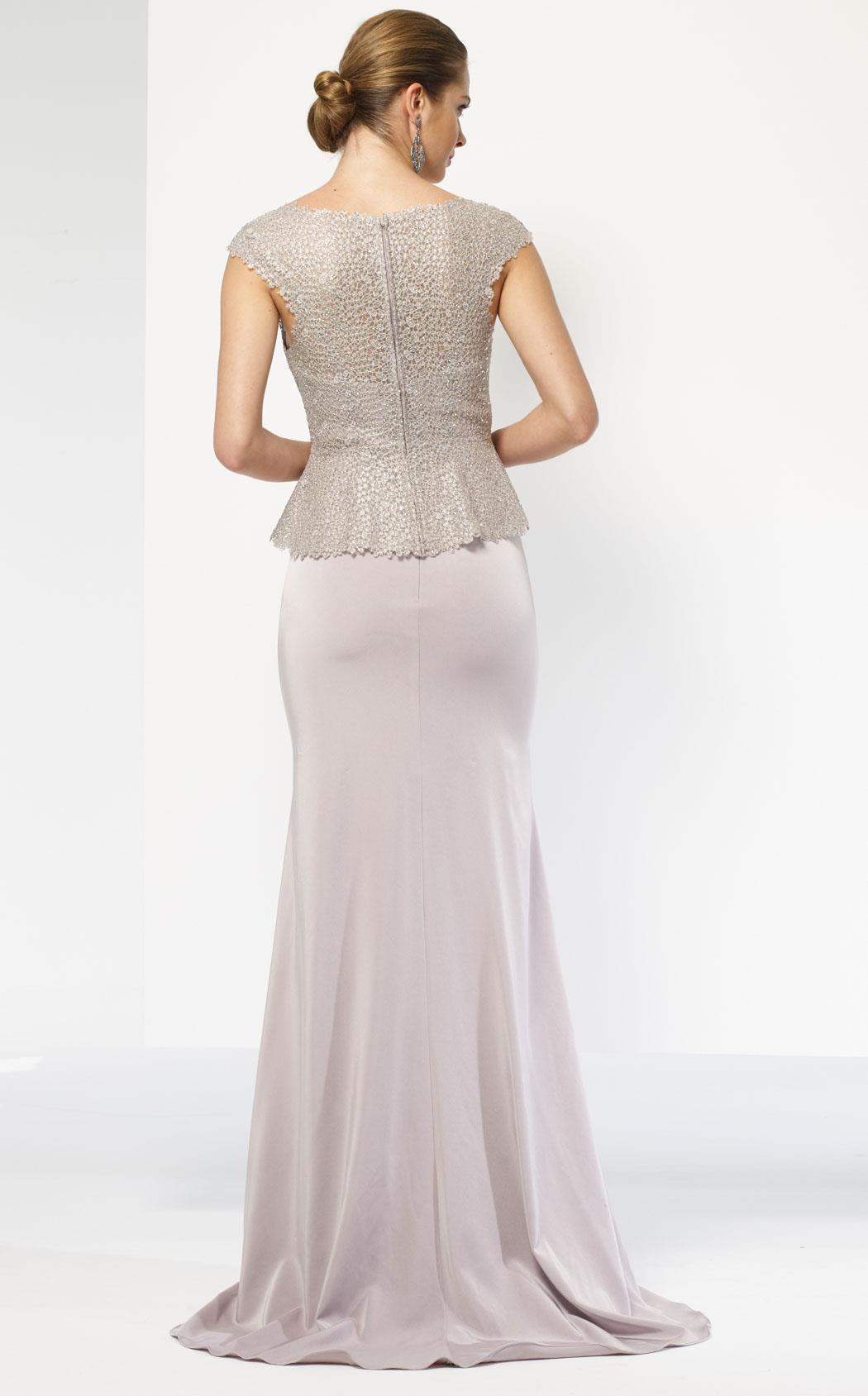 Alyce Paris Cap Sleeve Jeweled Lace Crepe Gown 27105
