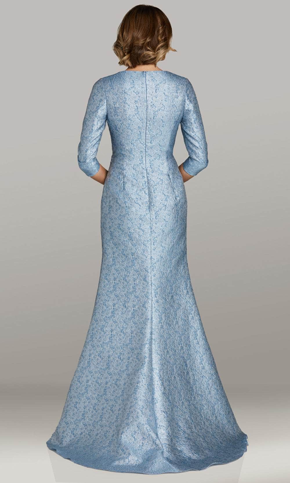 Fold Over V-Neck Mermaid Evening Gown