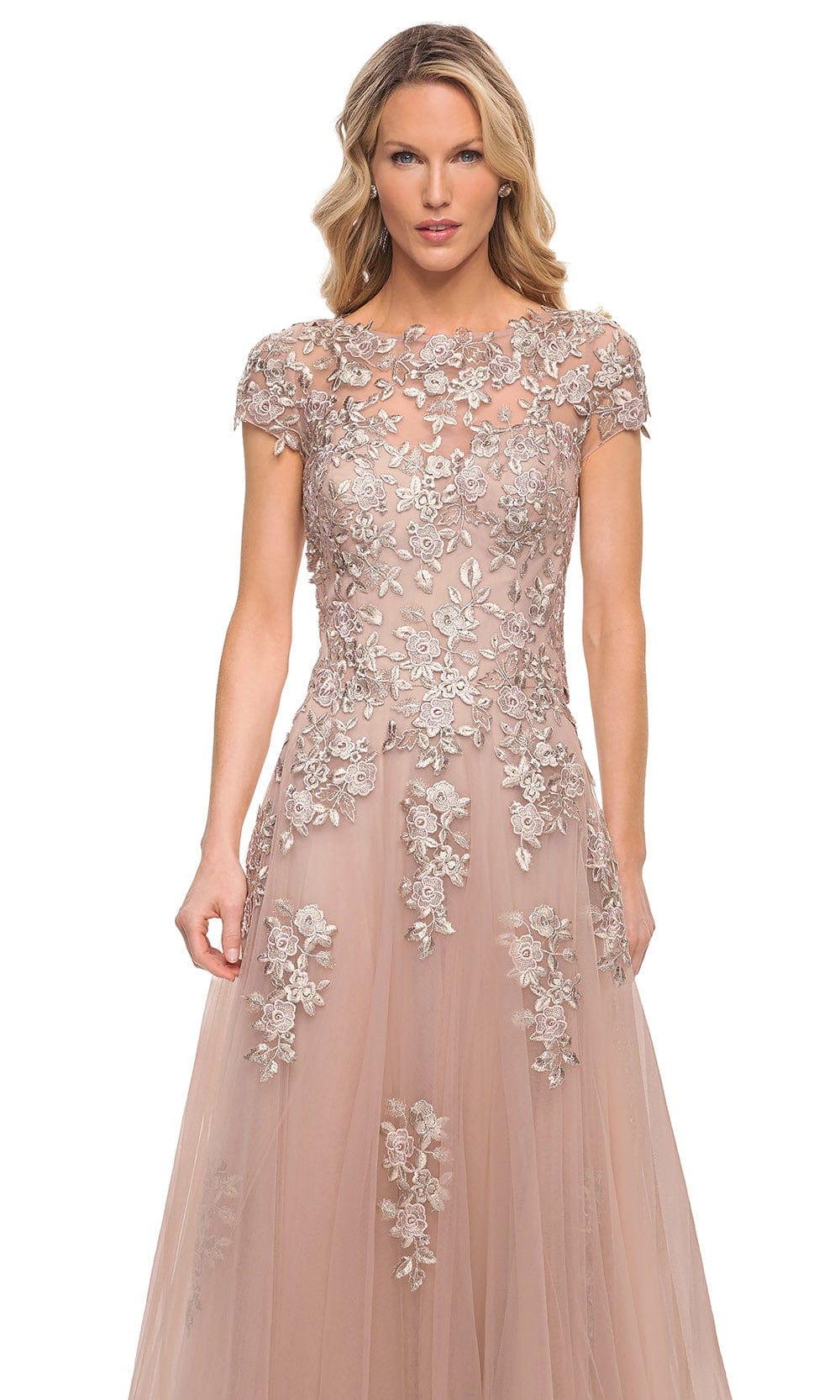 Embellished Bateau Neck A-Line Mother of the Groom Dress