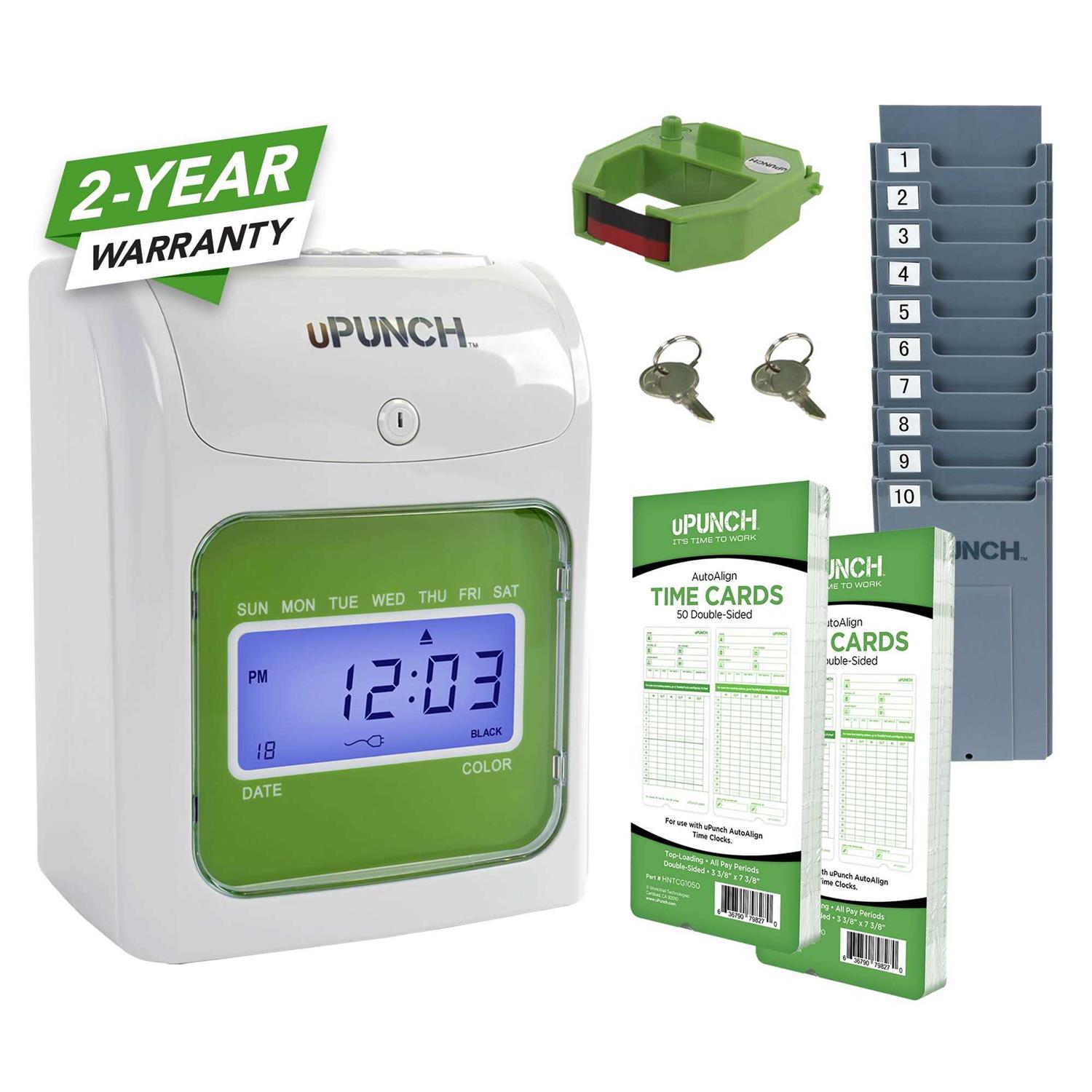 uPunch HN1500 Electronic Non-Calculating Time Clock Bundle