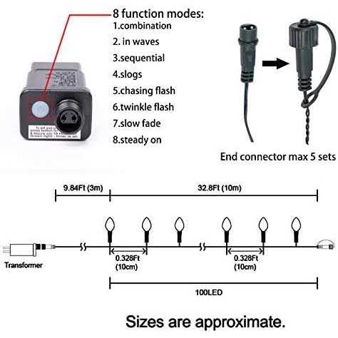 Awq C6 Christmas String Lights Plug In Fairy Twinkle String Lights 8 Modes Timer Function Waterproof Extendable for Indoor Outdoor