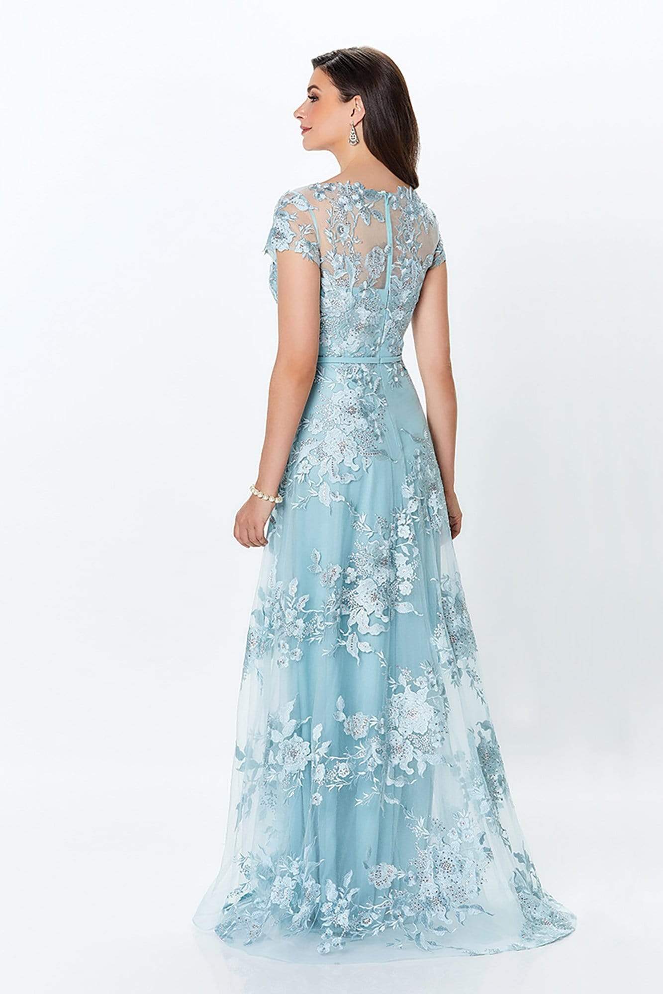 119945 Embroidered Floral A-Line Mother of the Bride Gown