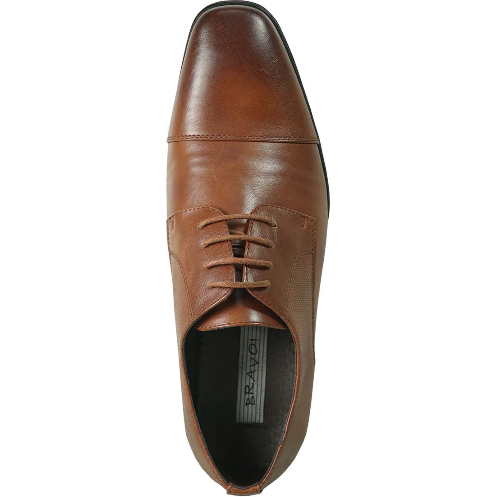 Mens Antique Cap Toe Lace Up Oxford Dress Shoe in Cognac