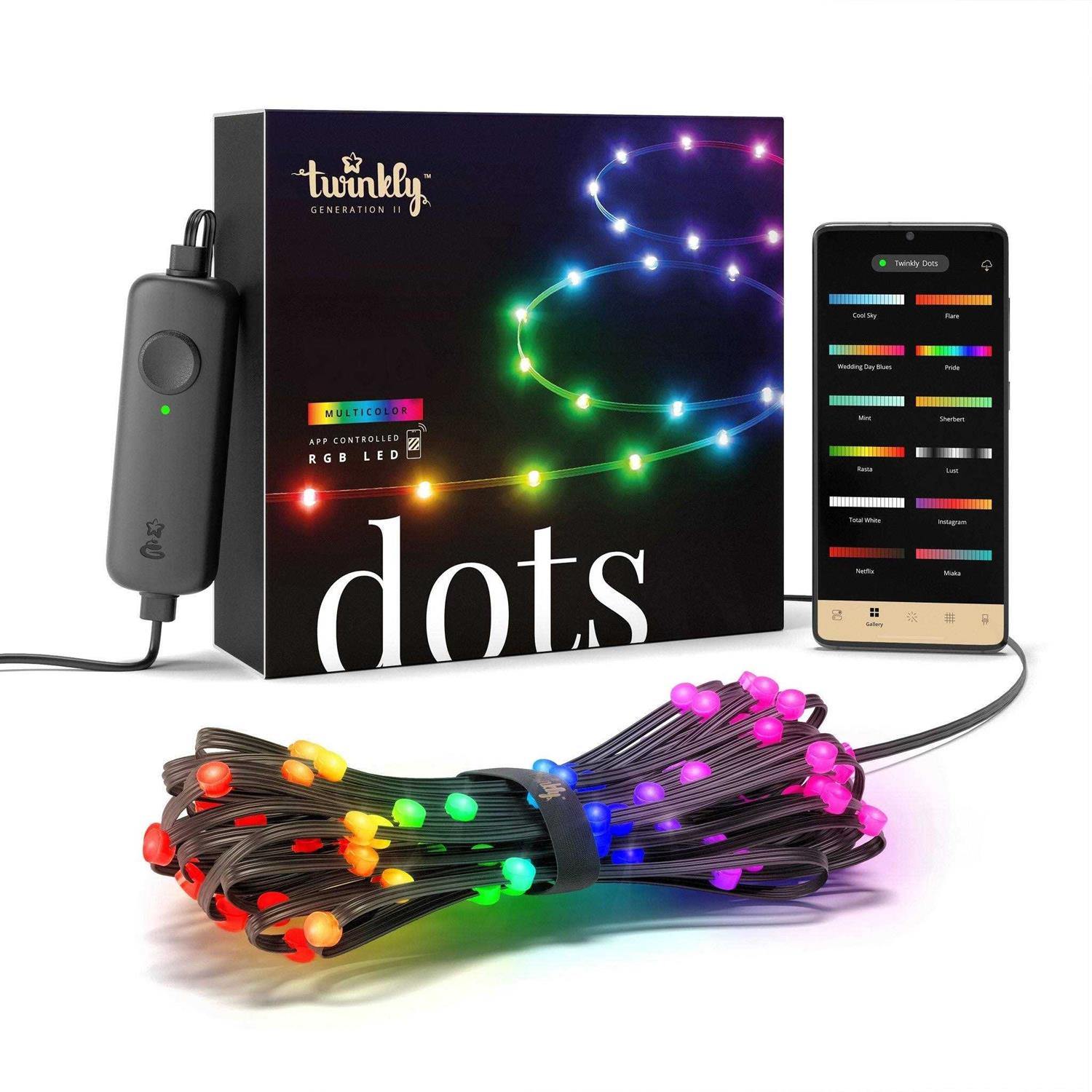 Twinkly Dots App-Controlled Flexible LED Light String 60 RGB