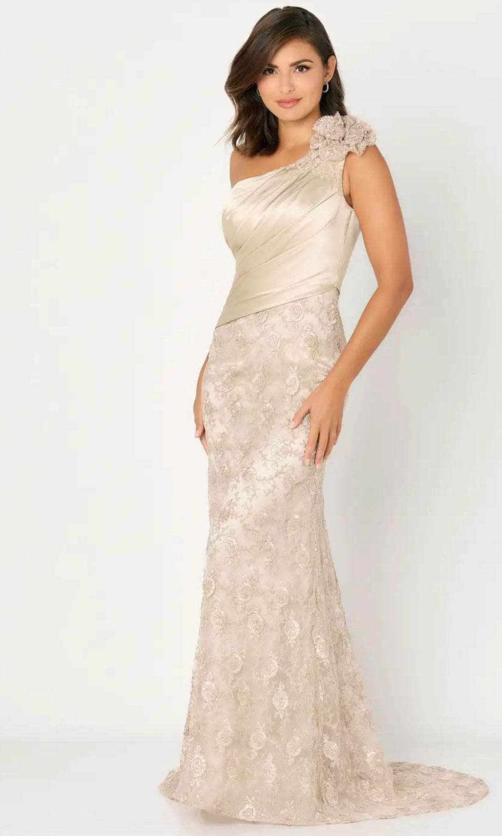 Pleated Bodice Evening Dress