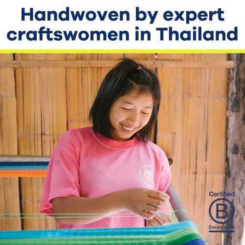 Classic Double Hammock, Handwoven, Shareable, Weathersafe Hammocks, Yellow Leaf Hammocks – “Sedona” Hammock, Red & Orange, Fits 1-2 People (400 lbs)