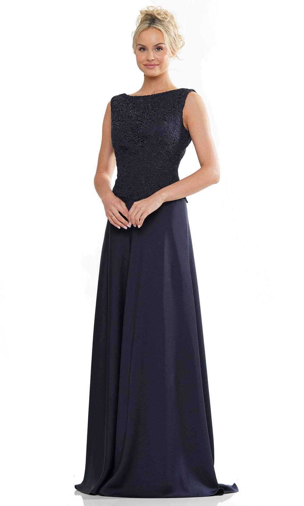 Lace Bodice Bateau Formal Gown