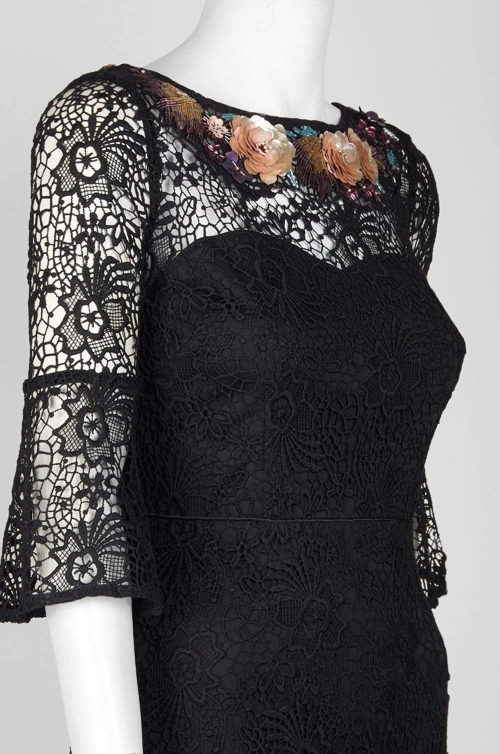 MD1E202735 Floral Lace Bateau Trumpet Dress