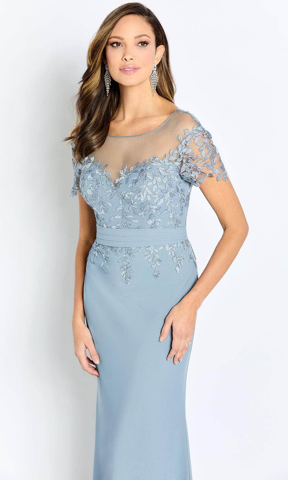 Illusion Bateau Lace Evening Gown