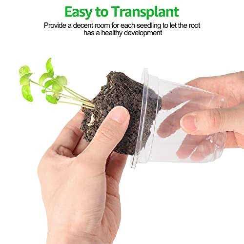 Bonviee Plant Nursery Pots with Humidity Domes 30 Sets 4 Inch Soft Nursery Pots