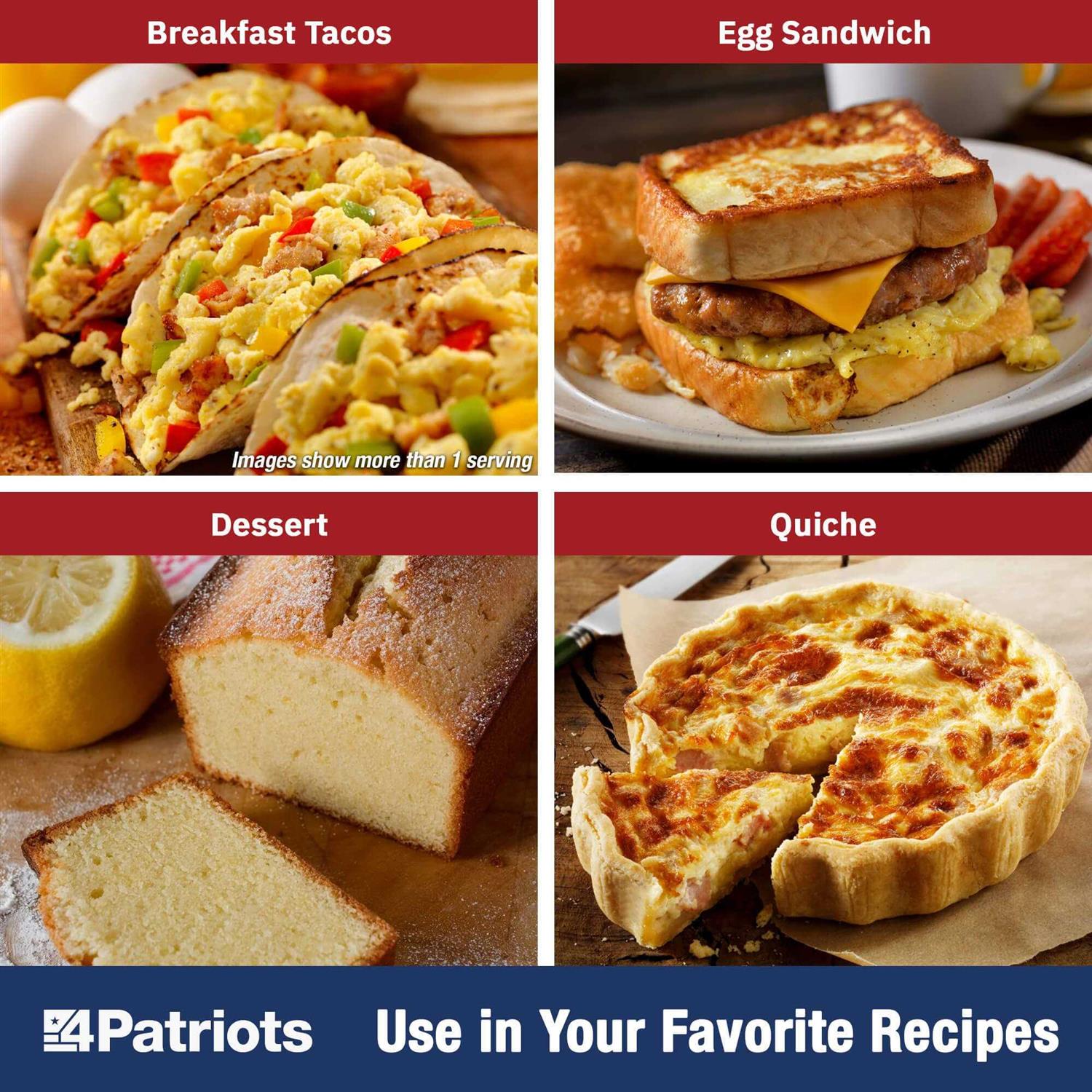 4patriots Scrambled Eggs, Freeze-Dried Powdered Eggs, For Survival, Emergency Preparedness, Camping And Backpacking