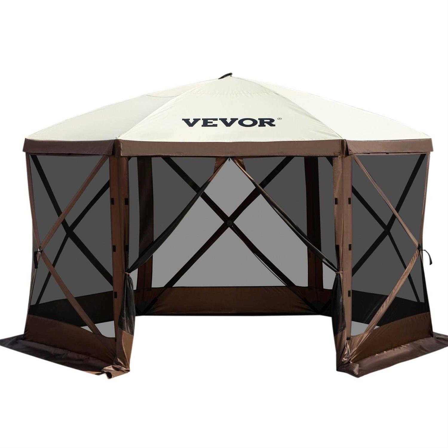 VEVOR Camping Gazebo Tent 6 Pop-up Canopy Screen Tent