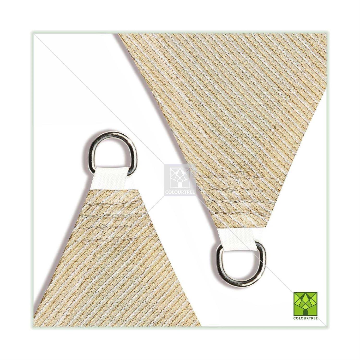 ColourTree 190 GSM Triangle Sun Shade Sail Screen Canopy Outdoor Patio and Pergola Cover