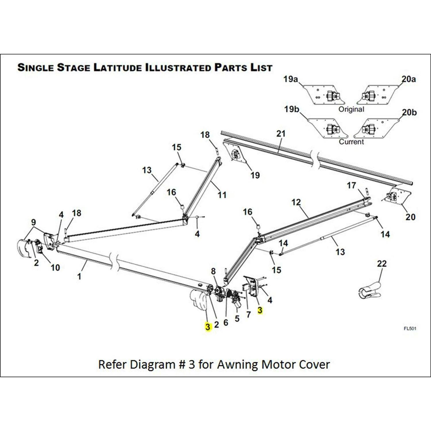 Carefree Latitude Awning Motor Cover R001783-006