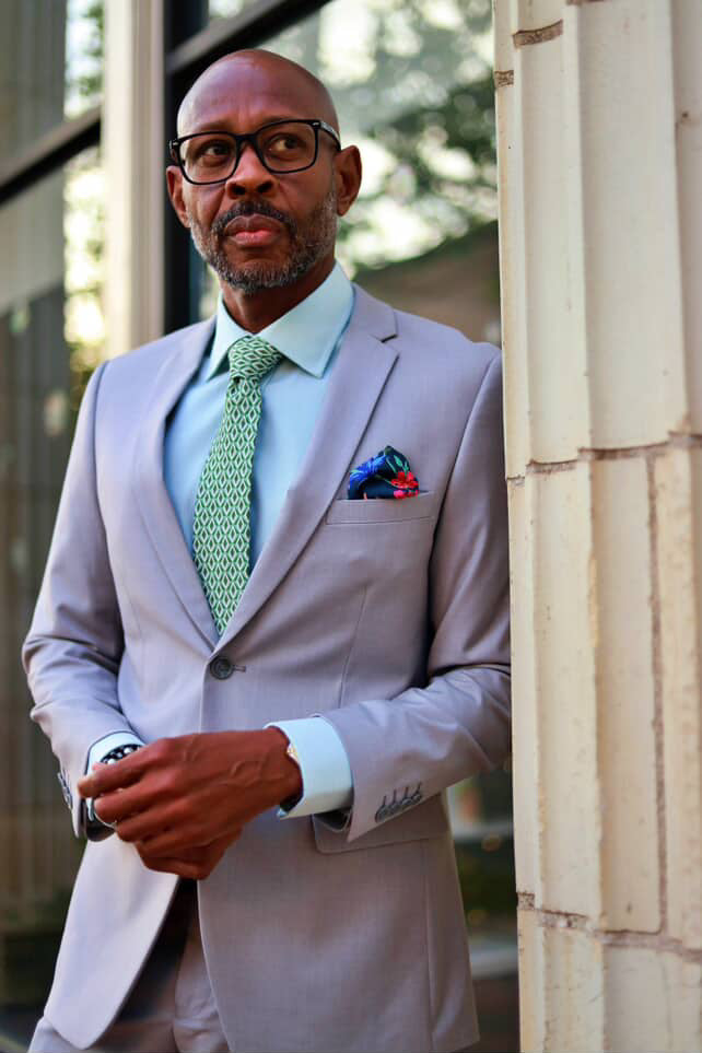 Men’s Basic 2 Button Slim Fit Wedding Suit in Light Grey