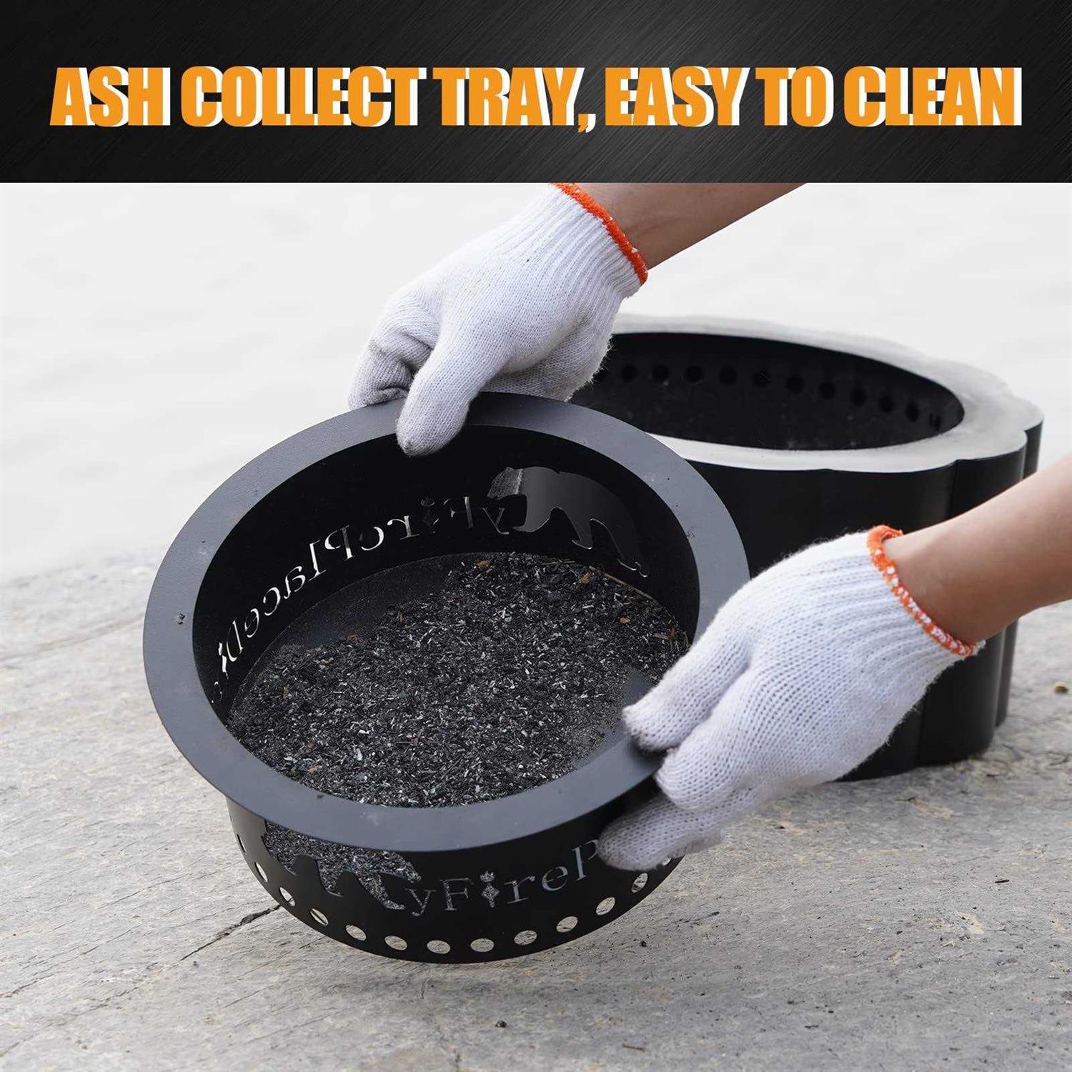 Smokeless Wood Pellet Fire Pit with Detachable Ash Tray 13 Inch Portable Firepit with Carrying Bag