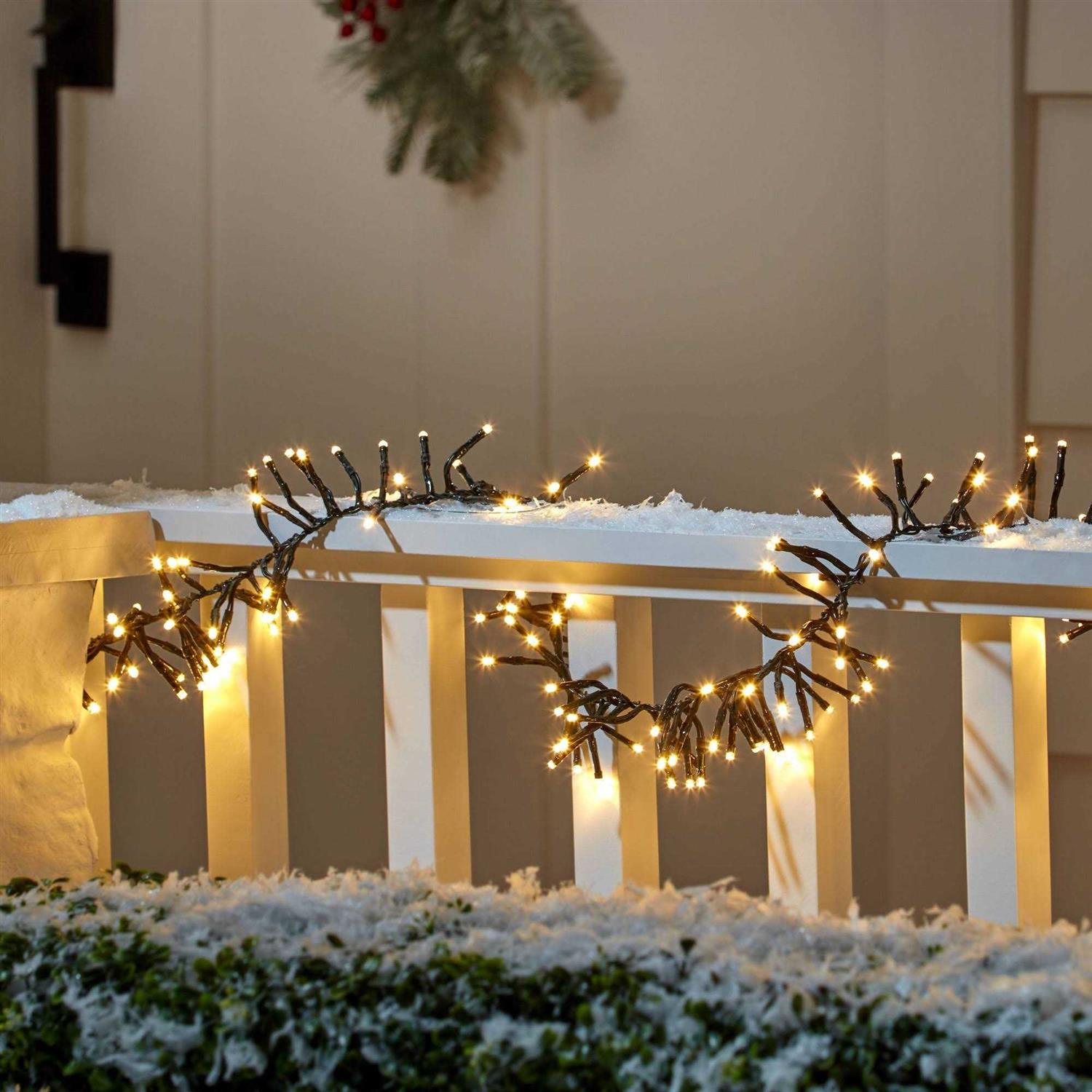Wondershop 448ct LED Christmas Mini String Lights Garland Warm White Black Wire