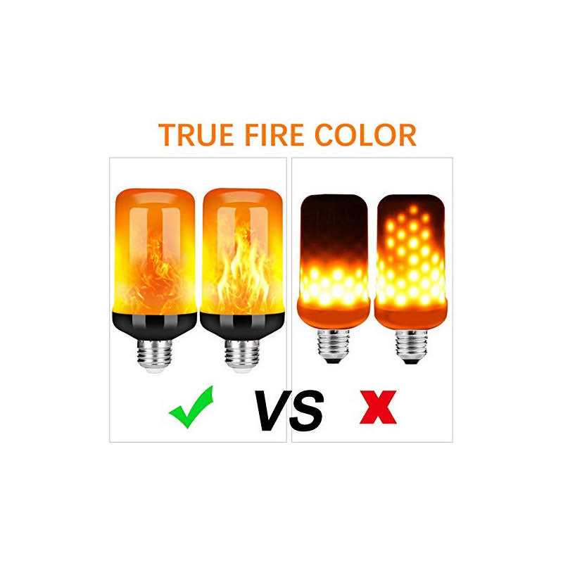 Y- Stop Led Flame Effect Fire Light Bulb Upgraded 4 Modes Flickering Fire Christmas Decorations Lights