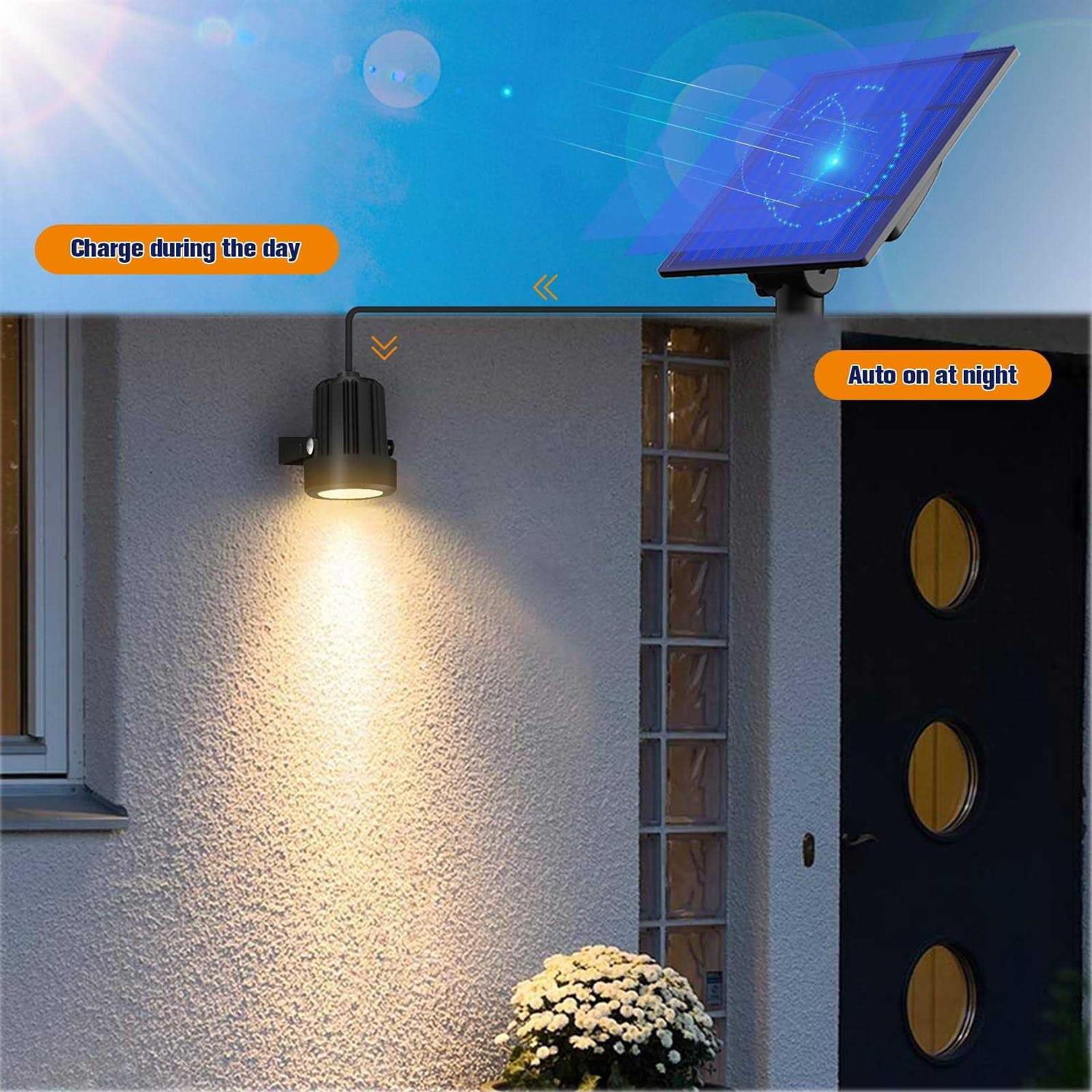 APONUO Solar Spot Lights Outdoor 4-in-1 Solar Landscape Lighting Dusk to Dawn Solar Uplights IP65 Waterproof 9.8ft Cable Outdoor Spot Lights