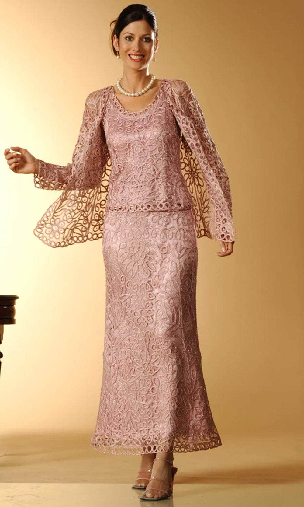 Signature Crochet Three Pieces Evening Gown