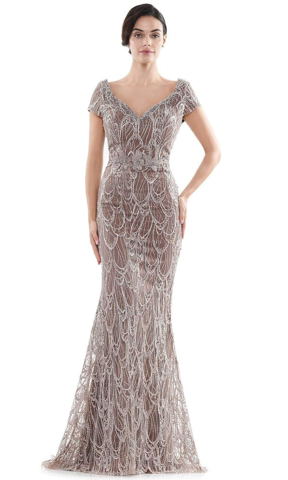 RD2716 Portrait V-Neck Fully Embroidered Gown