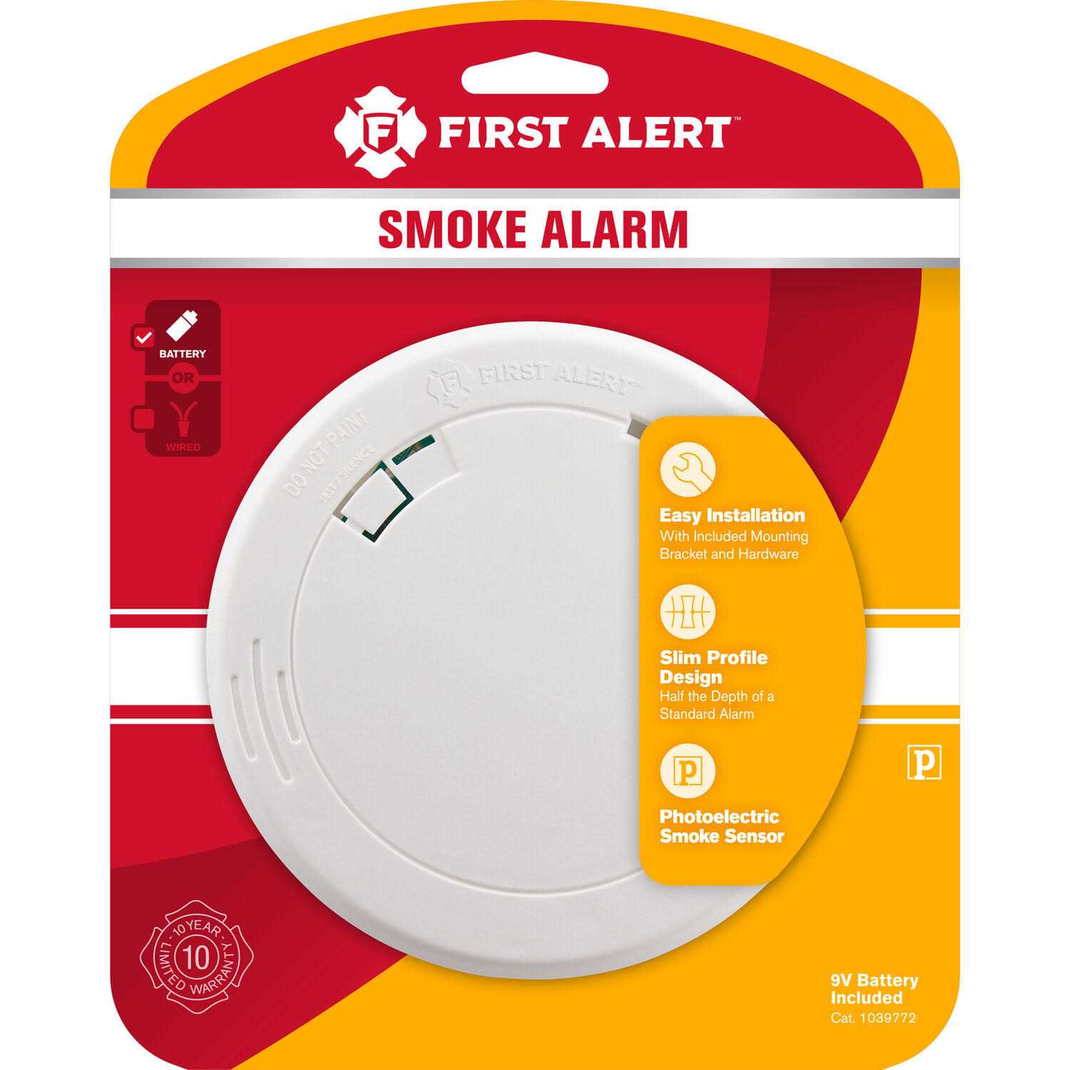 First Alert Battery-Operated Photoelectric Smoke Alarm 1039772