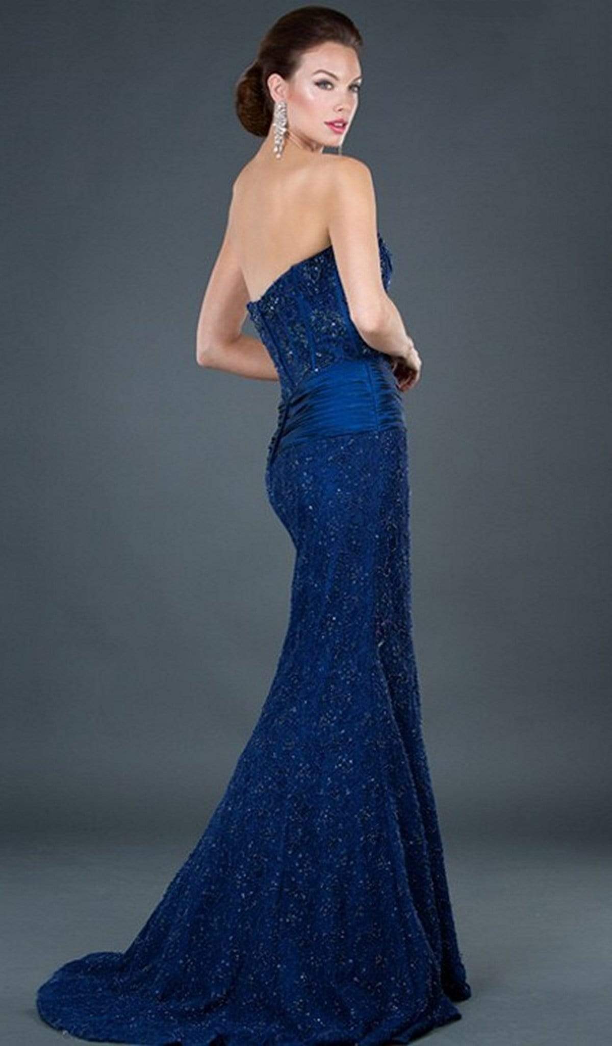 5470 Strapless Corset Bodice Beaded Mermaid Gown