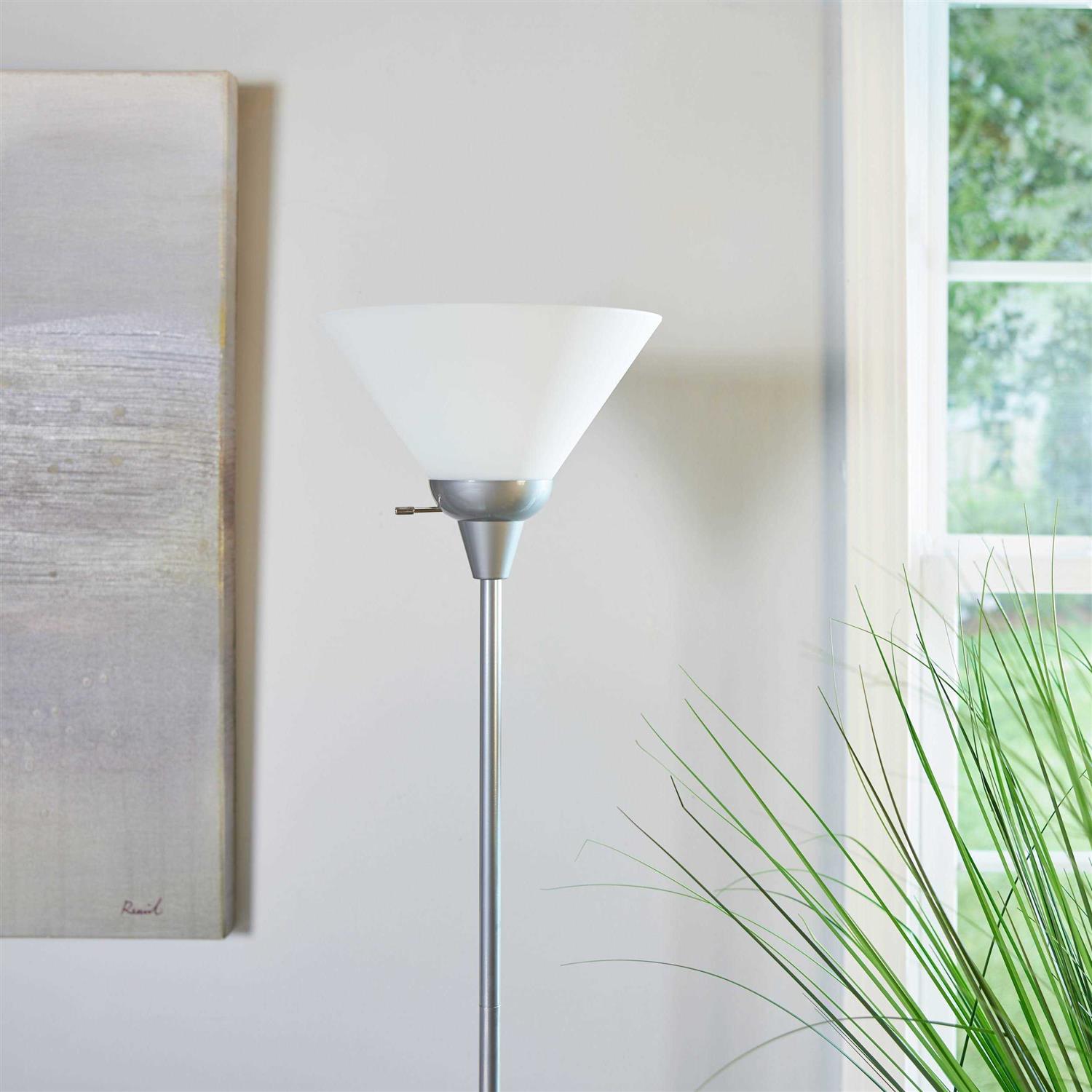 allen + roth Stanton 71 Grey Torchiere Floor Lamp