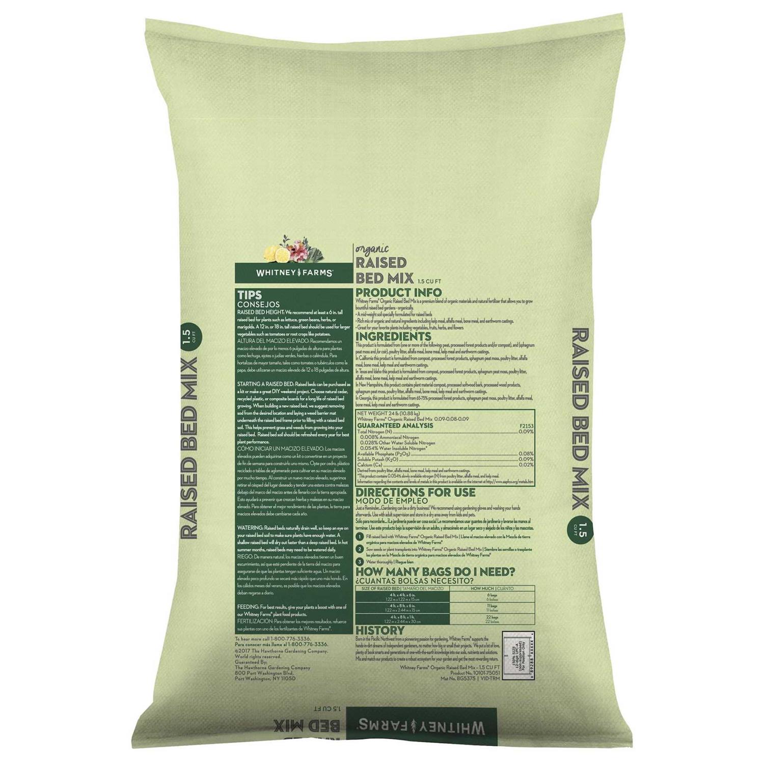 Whitney Farms Organic Raised Bed Mix Soil