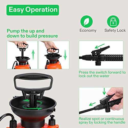 VIVOSUN Pump Pressure Sprayer Pressurized Lawn & Garden Water Spray Bottle with Adjustable Shoulder Strap