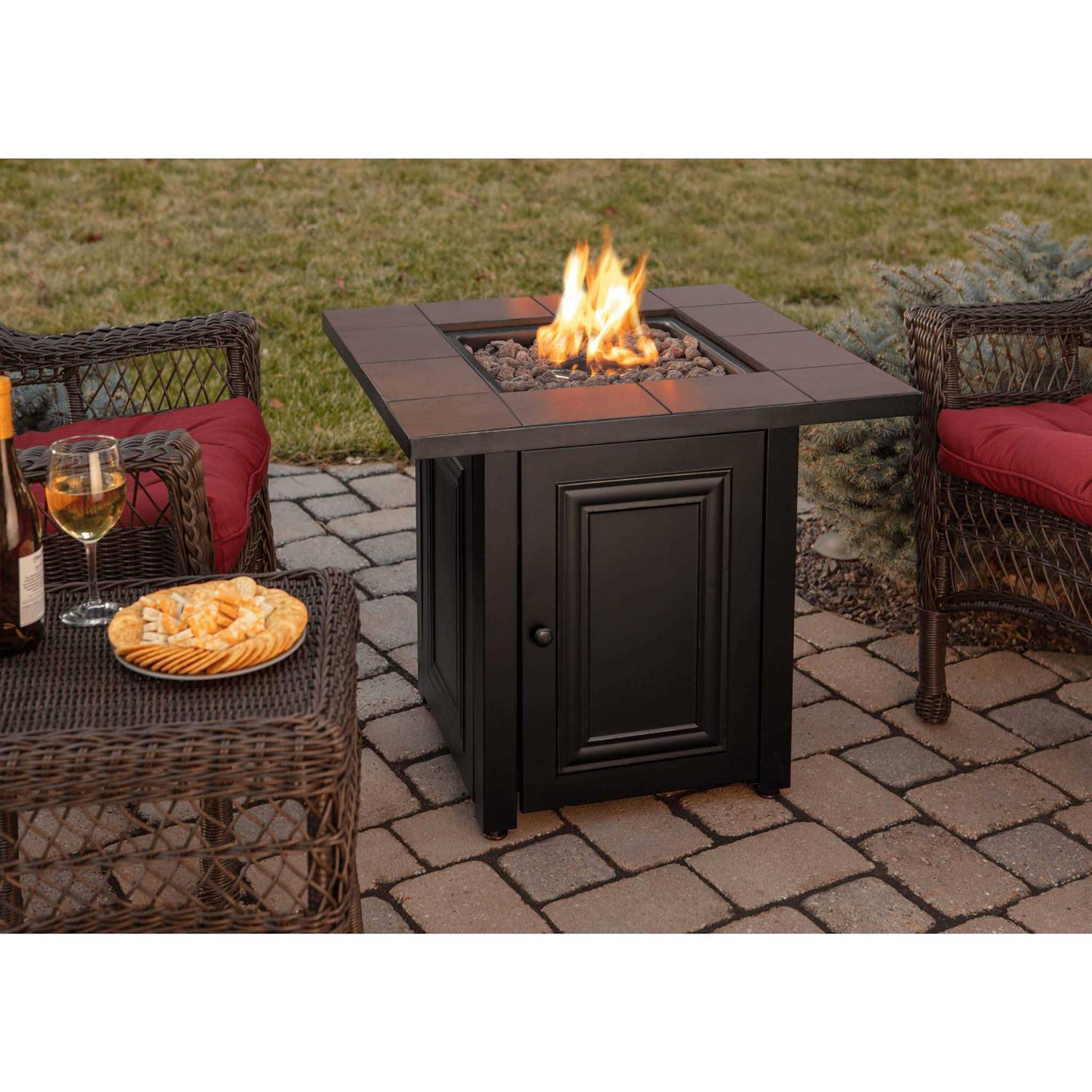 Endless Summer The Vanderbilt LP Gas Outdoor Fire Pit with Ceramic Tile Mantel